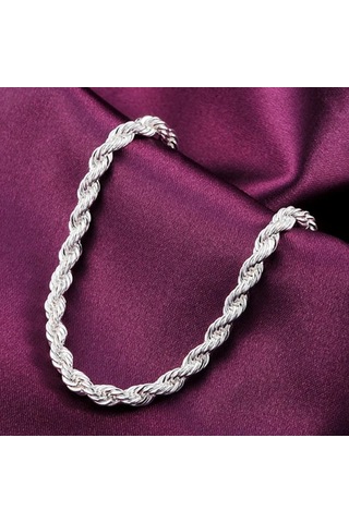 925ayar Gümüş 4 Mm Dalga Zinciri Bileklik
