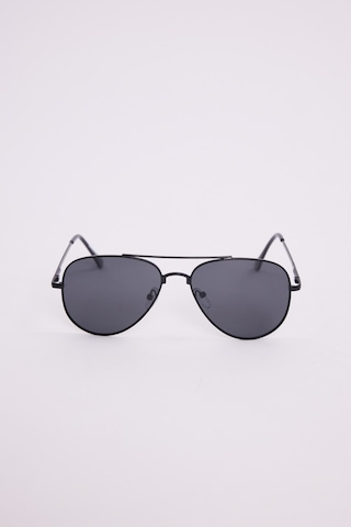 Unisex Oval Damla Model Siyah Çerçeveli Uv 400 Korumalı Güneş Gözlüğü-51230 Çok Renkli