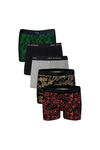 John Frank Logolu Pamuklu 5'li Paket Boxer Erkek Boxer Jfbs5 Yeşil-lacivert-gri-ssarı-sturuncu Yeşil-lacivert-gri-ssarı-sturu