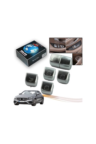 Mercedes E Class W213 2016-... İçin Sürücü Yolcu Bagaj Cam Düğmesi Seti