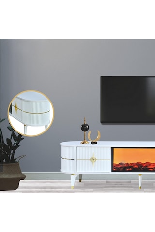 Maya Duvar Ünitesi - Beyaz Gold Beyaz - Gold