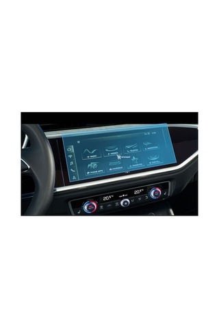 Audi Q3 Uyumlu Multimedya Araç Ekran Koruyucu Nano 10.1 İnç 9h Kırılmaz Şeffaf