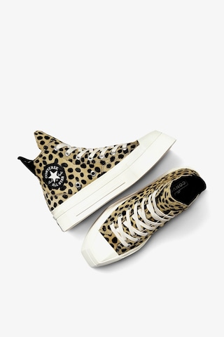 Converse Chuck 70 Leopard Print De Luxe Squared Kadın Platform Sneaker Siyah