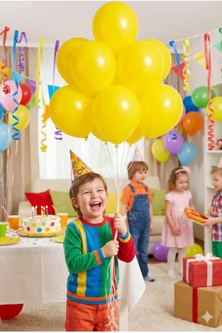 Pastel Balon 11 İnc 28 Cm Doğum Günü Parti Malzemeleri 10 Adet Sarı