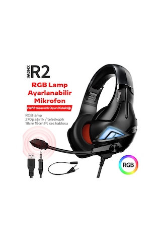xMowi R2 Mikrofonlu RGB Oyuncu Kulaklığı