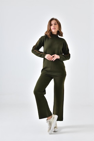 Ftz Women Kadın Çizgili İkili Takım Haki 20563-haki Haki