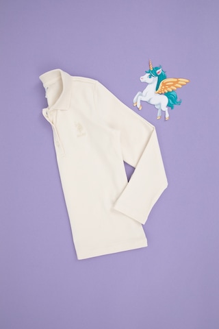 U.S. Polo Assn. Kız Çocuk Krem Polo Yaka Basic Sweatshirt 50296377-VR071