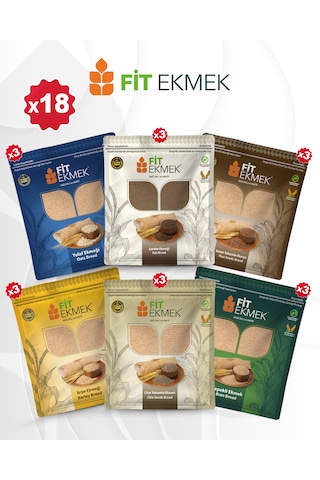 Fit 3lü Kepekli ,3lü Yulafli ,3lü Chia ,3lü Arpa ,3lü Çavdar Ve 3lü Keten Tohumlu Lavaş Ekmeği 300gr