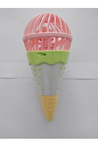 Mini El Fanı Şarjlı Dondurma Figürlü Taşınabilir Vantilatör Masa El Tipi Serinletici Soğutucu