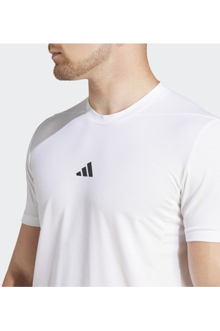 Adidas Designed For Training Erkek Beyaz Bisiklet Yaka Tişört IS3808 Beyaz