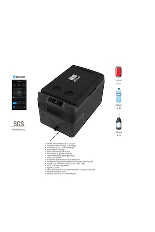 U-frigo Oto Buzdolabı Vesna Mono 30lt 12v/24v Kompresörlü Taşınabilir Model 30 Lt Hacim