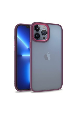 Apple Uyumlu iPhone 13 Pro Max Kılıf Zore Flora Kapak Kırmızı