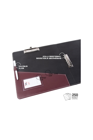 Evrak Sunum Tanıtım Firma Klasörü Sekreterlik A4 150 Yaprak Kapasiteli Ring Binder File Vegan 26,5x32 Cm