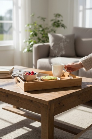Balsa Bambu Tepsi Büyük Boy Premium 40x30 Cm Tex4030 Kahverengi