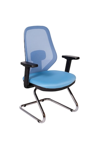 Ofisbazaar Dali Fileli Misafir Koltuğu Ergonomik Toplantı Ve Bekleme Koltuğu Açık Mavi Açık Mavi