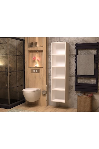 Boy Dolap Membran Kapaklı Kendinden Kulplu 40 Cm Beyaz