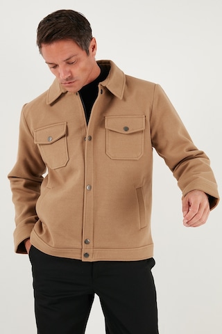 Buratti Slim Fit Ceket Yaka Astarlı Kaşe Erkek Kaban 58400347 Camel