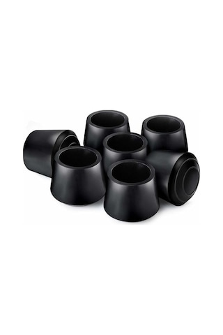 Flybuy Sandalye Bacak Koruyucusu, 16 Adet Yuvarlak Kapağı, 25mm Siyah Kauçuk, Zemin Ve Ses Korumalı -