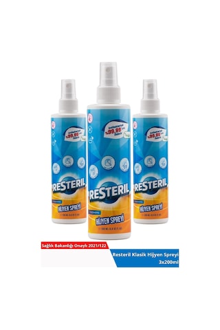 Doğal Alkolsüz Dezenfektan Hijyen Spreyi 3 x 200 ML