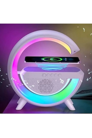 Kablosuz Telefon Şarj Bluetooth Hoparlör Istasyonu Ses Rgb Atmosfer Gece Işık Bt-2301 5047