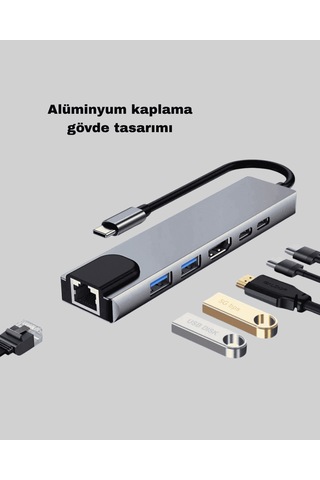 Type-c Çoklu Dönüştürücü, Alüminyum Gövde, Hızlı Veri Aktarımı 0