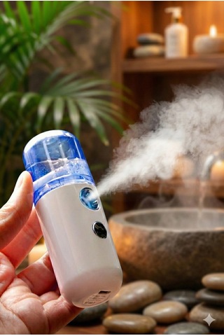 Hubrendy Çer Şarjlı Mini Yüz Nemlendirici Dezenfektan Cihazı Mist Sprayer