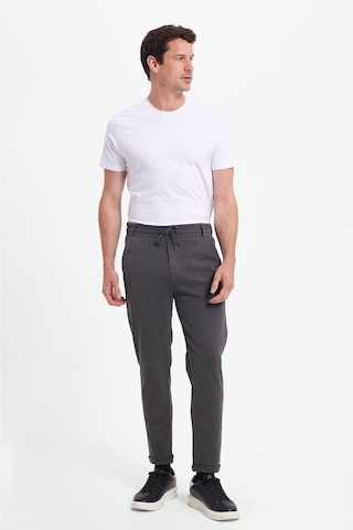Tudors Erkek Slim Fit Pamuklu Beli Bağlamalı Yan Cepli Katlamalı Paça Jogger Gri Pantolon-42319 gri