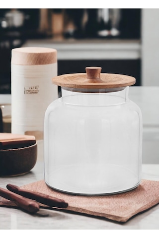 The Mia Madera Kapaklı Saklama Kavanozu 23x20x20 Cm