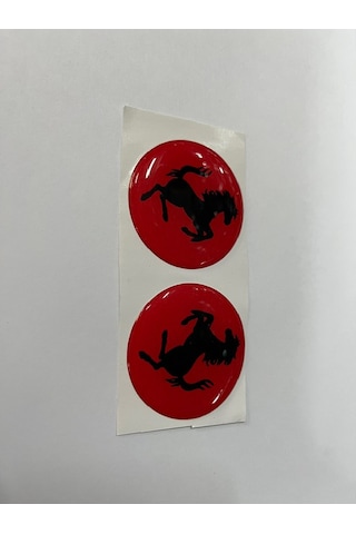 Motosiklet Damla Etiket Ferrari Kırmızı Sticker 5x5cm