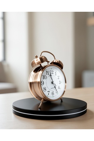Büyük Boy Masa Saati Bronz Kaplama Metal Yüksek Sesli Alarm Çok Renkli