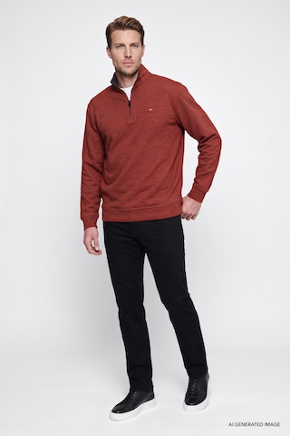 Wrangler Pamuklu Selanik Regular Fit Fermuarlı Erkek Sweatshirt W2620081810 Kiremit