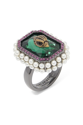 Emerald Cocktail Ring Kadın Yüzük 2x2x2.5 Cm Yeşil