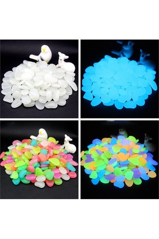 Vkemall 30 Adet Mavi Akvaryum Çimen Taşı - Güneş Işığına Bağlı Gece Parlayan Bahçe Ve Akvaryum Dekorasyon Taşları Stil 7