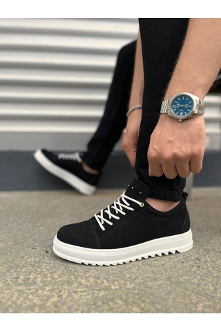 Dmr Elegance Jy152 Cool Bağcıklı Süet Erkek Günlük Spor Klasik Ayakkabı Sbt - Siyah