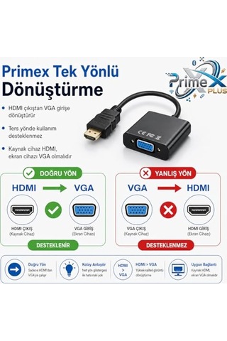 To Vga Dişi Görüntü Dönüştürücü Siyah