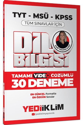 Yediiklim 2025 Kpss Msü Tyt Dil Bilgisi Tamamı Video Çözümlü Tüm Sınavlar İçin 30 Deneme