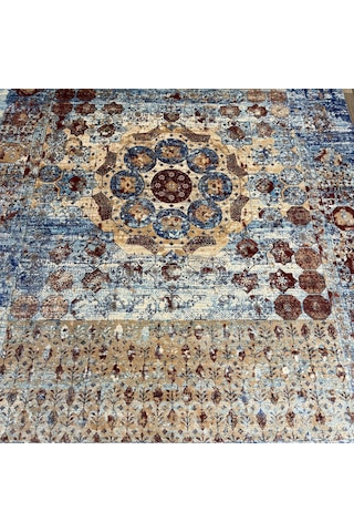 Hoom Rugs Tebriz Tr10 150 Tarak Makina Halısı Mavi Renkli