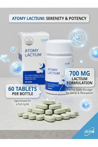 Atomy Lactium Süt Proteini Hidrolizatı, L-teanin, Magnezyum Ve B6 İçeren 60 Tablet