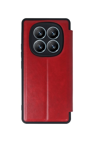 Newface Xiaomi Redmi Note 14 Pro 4g Kılıf Flip Cover Glblseme - 64 - Kırmızı