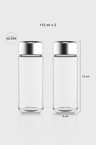 Renga Voca 112 Ml Metal Kapaklı 2'li Cam Tuzluk Biberlik Seti 121011 Gümüş