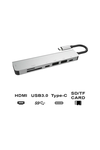 7 In 1 Sd Usb Type-C Hub Hdmı Girişli Apple Uyumlu MacBook Çevirici Çoklayıcı (451484926)