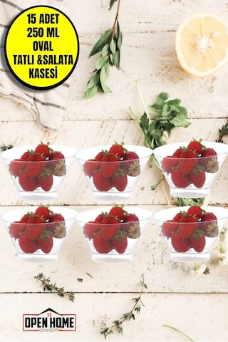 15'li Plastik Oval Tatlı Salata Çerezlik Kasesi 250 Cc Diğer