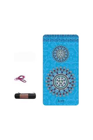 Tusi Yoga Matı Ve Pilates Minderi Mandala Desen Mavi