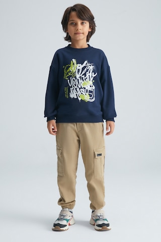 Grımelange REMCO Erkek Çocuk Nakışlı Yuvarlak Yaka Lacivert Sweatshirt