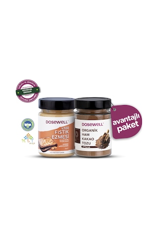 Dosewell Lezzet İkilisi - %100 Fıstık Ezmesi 300g, Organik Ham Kakao Tozu 140g Dosewell Lezzet İkilisi - %100 Fıstık Ezmesi 300g, Organik Ham Kakao Tozu 140g