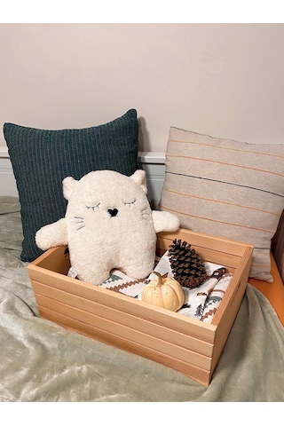 Masif Ahşap Sandık - Büyük Boy Saklama Depolama Ve Düzenleme Için Tahta Kutu Çok Amaçlı Organizer - Big Wooden Box Ahşap