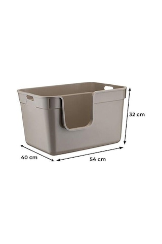 Herniks Tanos Yarı Açık Kedi Tuvaleti 54x40x32 - Bej
