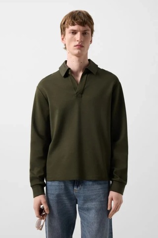 Bogner Fire&ıce Bogner Lionel Lüks Spor Stil Erkek Haki Polo Sweatshirt Yeşil