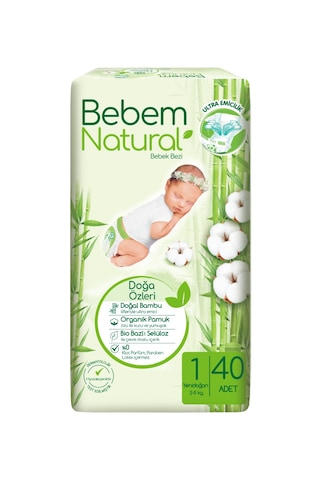 Bebem Natural Bebek Bezi Yeni Doğan 1 Numara Jumbo Aylık Paket