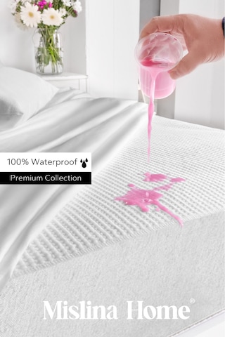 Premium Sıvı Su Geçirmez Fitted Full Kenar Tek Kişilik Çift Kişilik Sessiz Yatak Koruyucu Alez Beyaz